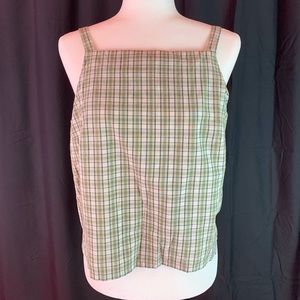 American Eagle green plaid tank size L